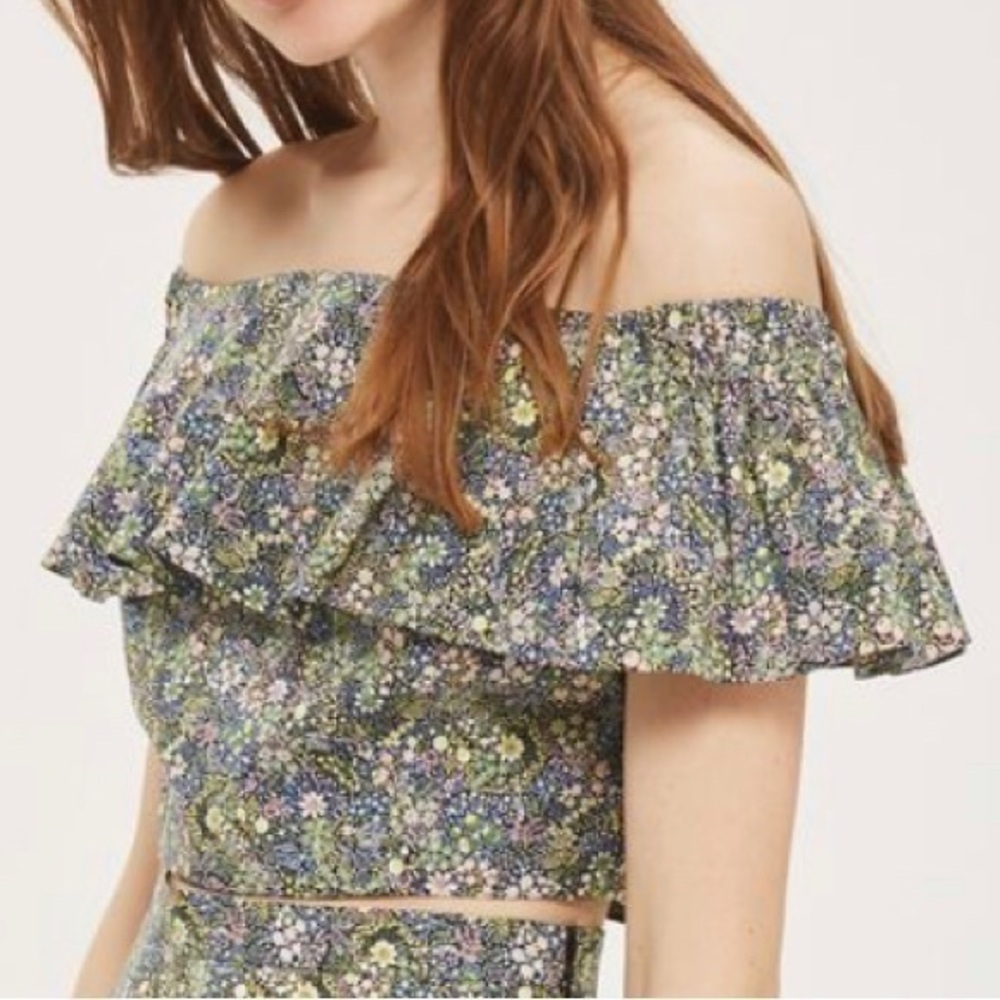 Liberty Fabric and Topshop Floral Crop Top Size 6 Cottagecore